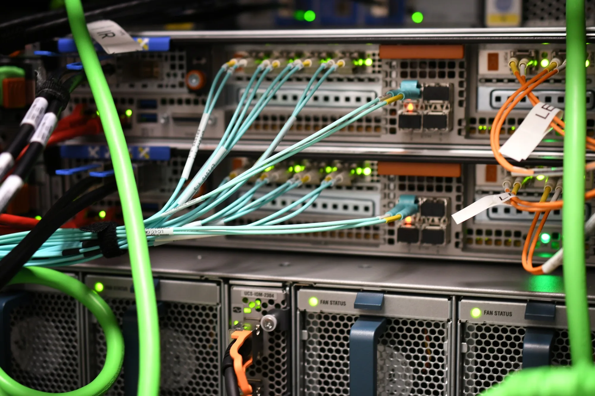 IT Department - cables wires connections to servers